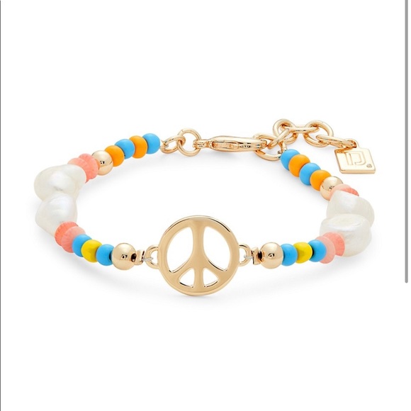 DANNIJO Garcia Peace Goldplated Pearl Beaded Bracelet NWT - Picture 2 of 12